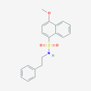 molecular formula C19H19NO3S B411161 4-methoxy-N-(2-phenylethyl)naphthalene-1-sulfonamide CAS No. 457960-43-9