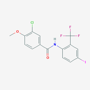 molecular formula C15H10ClF3INO2 B4111616 3-chloro-N-[4-iodo-2-(trifluoromethyl)phenyl]-4-methoxybenzamide 