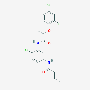 molecular formula C19H19Cl3N2O3 B4111622 N-(4-chloro-3-{[2-(2,4-dichlorophenoxy)propanoyl]amino}phenyl)butanamide 