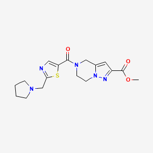 molecular formula C17H21N5O3S B4111634 methyl 5-{[2-(pyrrolidin-1-ylmethyl)-1,3-thiazol-5-yl]carbonyl}-4,5,6,7-tetrahydropyrazolo[1,5-a]pyrazine-2-carboxylate 