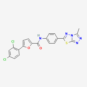 molecular formula C21H13Cl2N5O2S B4111649 5-(2,4-dichlorophenyl)-N-[4-(3-methyl[1,2,4]triazolo[3,4-b][1,3,4]thiadiazol-6-yl)phenyl]-2-furamide 