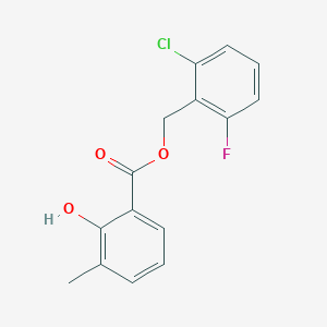 molecular formula C15H12ClFO3 B4111657 2-chloro-6-fluorobenzyl 2-hydroxy-3-methylbenzoate 