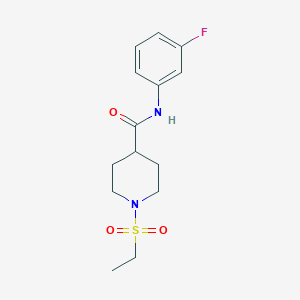 molecular formula C14H19FN2O3S B4111666 1-(ethylsulfonyl)-N-(3-fluorophenyl)-4-piperidinecarboxamide 