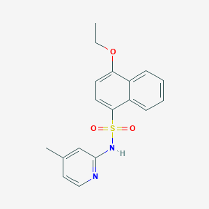 molecular formula C18H18N2O3S B411167 4-ethoxy-N-(4-methyl-2-pyridinyl)-1-naphthalenesulfonamide CAS No. 457960-61-1