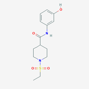 molecular formula C14H20N2O4S B4111674 1-(ethylsulfonyl)-N-(3-hydroxyphenyl)-4-piperidinecarboxamide 