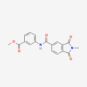 molecular formula C18H14N2O5 B4111691 methyl 3-{[(2-methyl-1,3-dioxo-2,3-dihydro-1H-isoindol-5-yl)carbonyl]amino}benzoate 