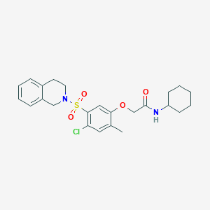 molecular formula C24H29ClN2O4S B4111716 2-[4-chloro-5-(3,4-dihydro-2(1H)-isoquinolinylsulfonyl)-2-methylphenoxy]-N-cyclohexylacetamide 
