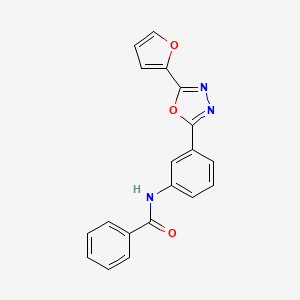 molecular formula C19H13N3O3 B4111725 N-{3-[5-(2-furyl)-1,3,4-oxadiazol-2-yl]phenyl}benzamide 