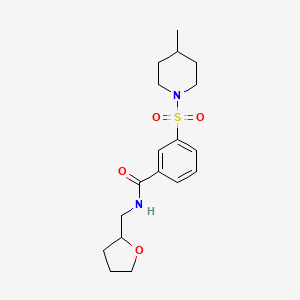 molecular formula C18H26N2O4S B4111727 3-[(4-methyl-1-piperidinyl)sulfonyl]-N-(tetrahydro-2-furanylmethyl)benzamide 