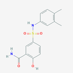 molecular formula C15H16N2O4S B4111776 5-{[(3,4-dimethylphenyl)amino]sulfonyl}-2-hydroxybenzamide 