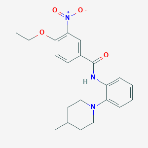 molecular formula C21H25N3O4 B4111777 4-ethoxy-N-[2-(4-methyl-1-piperidinyl)phenyl]-3-nitrobenzamide 