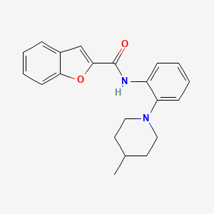 molecular formula C21H22N2O2 B4111782 N-[2-(4-methyl-1-piperidinyl)phenyl]-1-benzofuran-2-carboxamide 