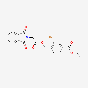 molecular formula C20H16BrNO6 B4111790 ethyl 3-bromo-4-({[(1,3-dioxo-1,3-dihydro-2H-isoindol-2-yl)acetyl]oxy}methyl)benzoate 