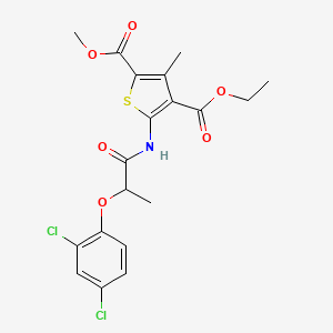 molecular formula C19H19Cl2NO6S B4111810 4-ethyl 2-methyl 5-{[2-(2,4-dichlorophenoxy)propanoyl]amino}-3-methyl-2,4-thiophenedicarboxylate 
