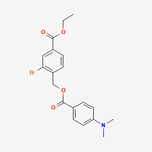 molecular formula C19H20BrNO4 B4111820 ethyl 3-bromo-4-({[4-(dimethylamino)benzoyl]oxy}methyl)benzoate 