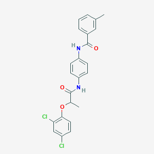 molecular formula C23H20Cl2N2O3 B4111823 N-(4-{[2-(2,4-dichlorophenoxy)propanoyl]amino}phenyl)-3-methylbenzamide 