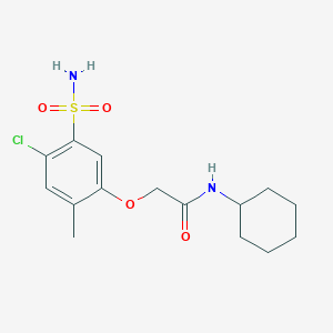 molecular formula C15H21ClN2O4S B4111827 2-[5-(aminosulfonyl)-4-chloro-2-methylphenoxy]-N-cyclohexylacetamide 