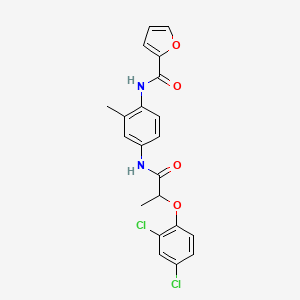 molecular formula C21H18Cl2N2O4 B4111851 N-(4-{[2-(2,4-dichlorophenoxy)propanoyl]amino}-2-methylphenyl)-2-furamide 