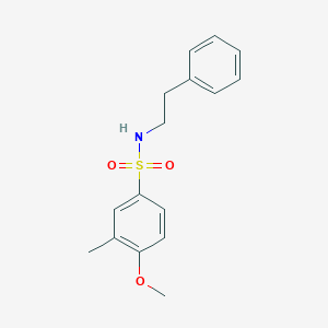 molecular formula C16H19NO3S B411187 4-methoxy-3-methyl-N-phenethylbenzenesulfonamide CAS No. 457961-47-6