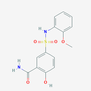 molecular formula C14H14N2O5S B4111913 2-hydroxy-5-{[(2-methoxyphenyl)amino]sulfonyl}benzamide 