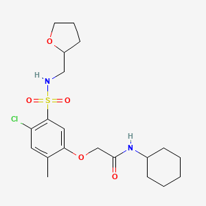 molecular formula C20H29ClN2O5S B4111964 2-(4-chloro-2-methyl-5-{[(tetrahydro-2-furanylmethyl)amino]sulfonyl}phenoxy)-N-cyclohexylacetamide 