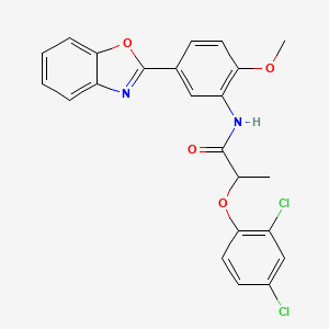molecular formula C23H18Cl2N2O4 B4111995 N-[5-(1,3-benzoxazol-2-yl)-2-methoxyphenyl]-2-(2,4-dichlorophenoxy)propanamide 