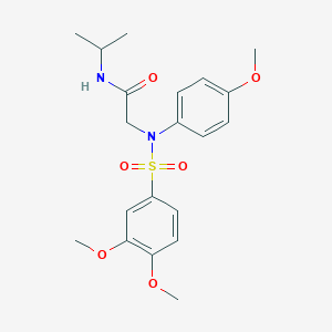 molecular formula C20H26N2O6S B411200 2-{[(3,4-dimethoxyphenyl)sulfonyl]-4-methoxyanilino}-N-isopropylacetamide 
