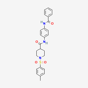 molecular formula C26H27N3O4S B4112005 N-[4-(benzoylamino)phenyl]-1-[(4-methylphenyl)sulfonyl]-4-piperidinecarboxamide 