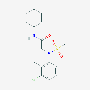 molecular formula C16H23ClN2O3S B411202 2-[3-chloro-2-methyl(methylsulfonyl)anilino]-N-cyclohexylacetamide 