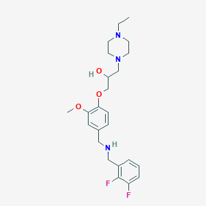 molecular formula C24H33F2N3O3 B4112022 1-(4-{[(2,3-difluorobenzyl)amino]methyl}-2-methoxyphenoxy)-3-(4-ethyl-1-piperazinyl)-2-propanol 