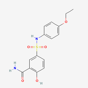 molecular formula C15H16N2O5S B4112032 5-{[(4-ethoxyphenyl)amino]sulfonyl}-2-hydroxybenzamide 