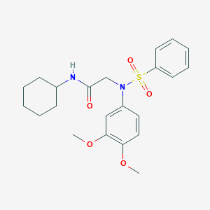 N-cyclohexyl-2-[3,4-dimethoxy(phenylsulfonyl)anilino]acetamide