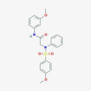 molecular formula C22H22N2O5S B411207 N-(3-methoxyphenyl)-2-{[(4-methoxyphenyl)sulfonyl]anilino}acetamide 