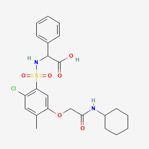 [({2-chloro-5-[2-(cyclohexylamino)-2-oxoethoxy]-4-methylphenyl}sulfonyl)amino](phenyl)acetic acid