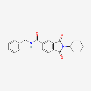 molecular formula C22H22N2O3 B4112081 N-benzyl-2-cyclohexyl-1,3-dioxo-5-isoindolinecarboxamide 