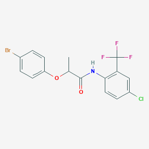 molecular formula C16H12BrClF3NO2 B4112104 2-(4-bromophenoxy)-N-[4-chloro-2-(trifluoromethyl)phenyl]propanamide 