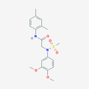 molecular formula C19H24N2O5S B411212 N~2~-(3,4-dimethoxyphenyl)-N-(2,4-dimethylphenyl)-N~2~-(methylsulfonyl)glycinamide 