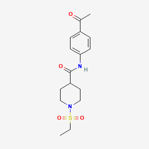 molecular formula C16H22N2O4S B4112127 N-(4-acetylphenyl)-1-(ethylsulfonyl)-4-piperidinecarboxamide 