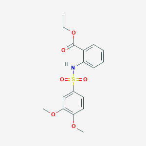 molecular formula C17H19NO6S B411213 Ethyl 2-{[(3,4-dimethoxyphenyl)sulfonyl]amino}benzoate 