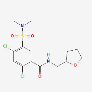 molecular formula C14H18Cl2N2O4S B4112131 2,4-dichloro-5-[(dimethylamino)sulfonyl]-N-(tetrahydro-2-furanylmethyl)benzamide 