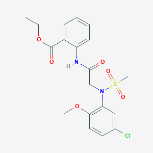 molecular formula C19H21ClN2O6S B411215 ethyl 2-{[N-(5-chloro-2-methoxyphenyl)-N-(methylsulfonyl)glycyl]amino}benzoate 