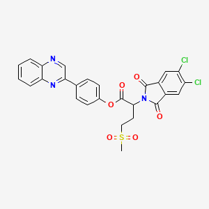 molecular formula C27H19Cl2N3O6S B4112153 4-(2-quinoxalinyl)phenyl 2-(5,6-dichloro-1,3-dioxo-1,3-dihydro-2H-isoindol-2-yl)-4-(methylsulfonyl)butanoate 