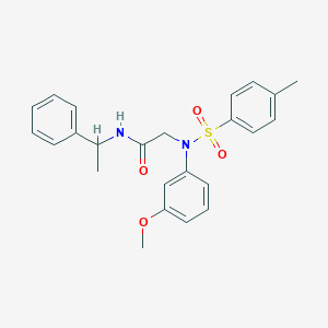 molecular formula C24H26N2O4S B411216 2-{3-methoxy[(4-methylphenyl)sulfonyl]anilino}-N-(1-phenylethyl)acetamide 