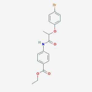 molecular formula C18H18BrNO4 B4112166 ethyl 4-{[2-(4-bromophenoxy)propanoyl]amino}benzoate 
