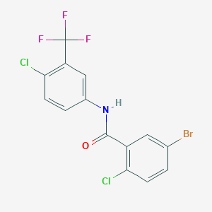 molecular formula C14H7BrCl2F3NO B4112173 5-bromo-2-chloro-N-[4-chloro-3-(trifluoromethyl)phenyl]benzamide 