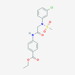 molecular formula C18H19ClN2O5S B411220 Ethyl 4-({[3-chloro(methylsulfonyl)anilino]acetyl}amino)benzoate 