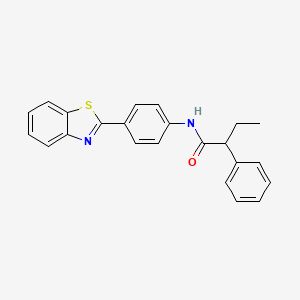 molecular formula C23H20N2OS B4112207 N-[4-(1,3-benzothiazol-2-yl)phenyl]-2-phenylbutanamide 
