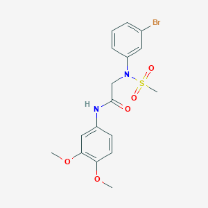 2-[3-bromo(methylsulfonyl)anilino]-N-(3,4-dimethoxyphenyl)acetamide