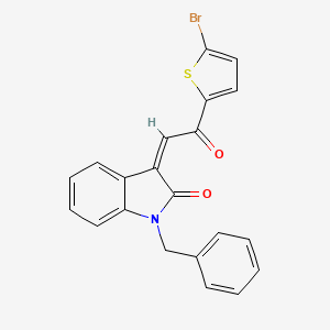 molecular formula C21H14BrNO2S B4112227 1-benzyl-3-[2-(5-bromo-2-thienyl)-2-oxoethylidene]-1,3-dihydro-2H-indol-2-one 