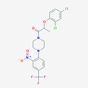 molecular formula C20H18Cl2F3N3O4 B4112230 1-[2-(2,4-dichlorophenoxy)propanoyl]-4-[2-nitro-4-(trifluoromethyl)phenyl]piperazine 